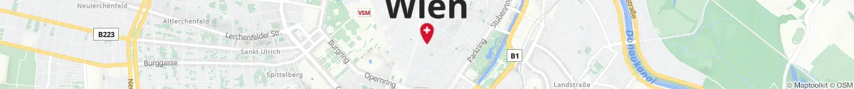 Kartendarstellung des Standorts für Apotheke Zur goldenen Krone in 1010 Wien